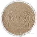 Round hemp jute home floor rug